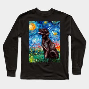 Chocolate Labrador Night Long Sleeve T-Shirt